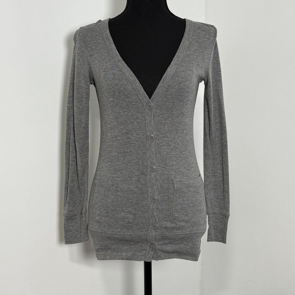 Y2k Babydoll Top Womens Small Gray Buttons Casual Long 2000s Vintage‎